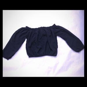 Off The Shoulder Navy Blue Blouse Small